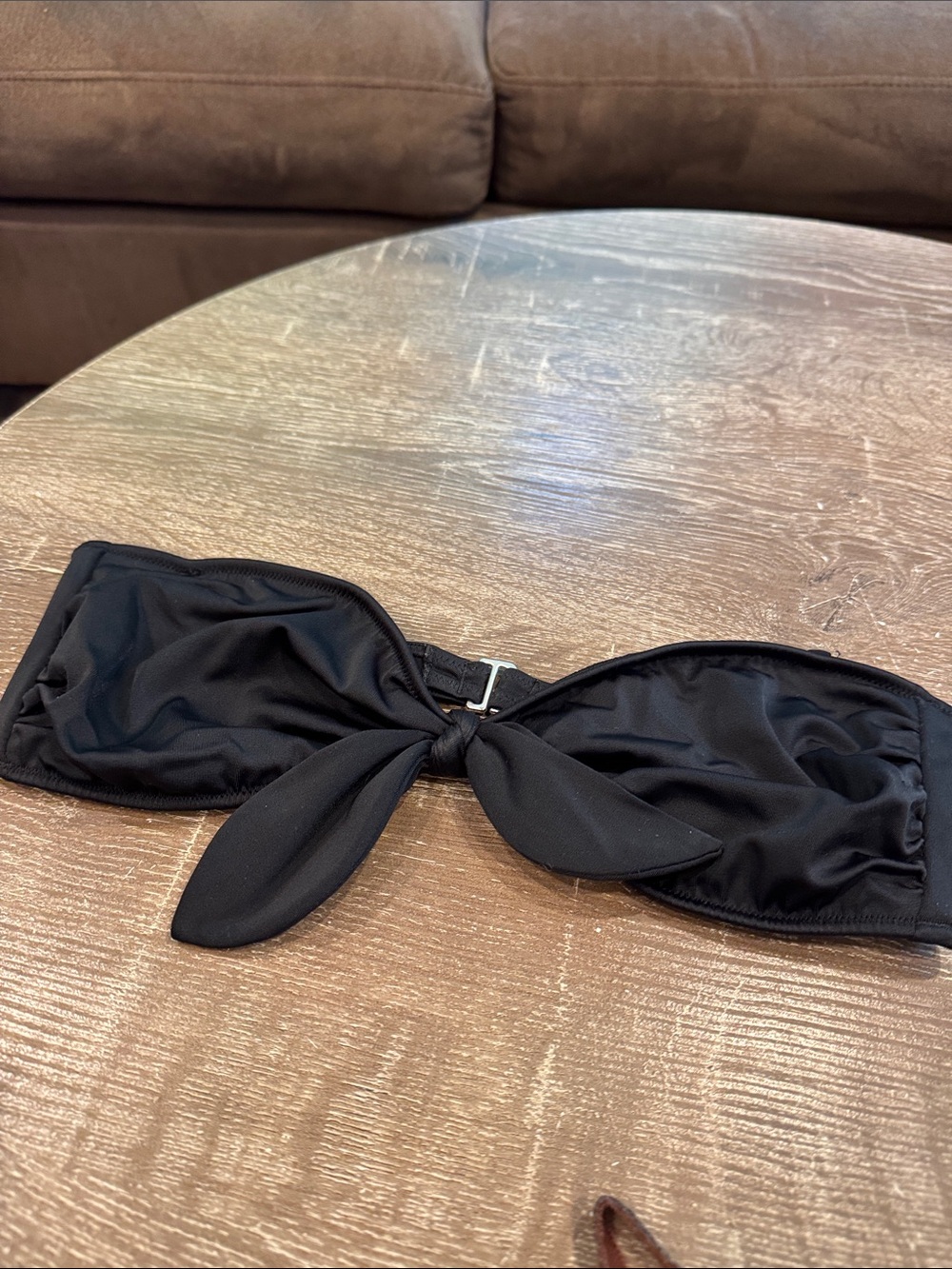 Victoria's Secret Black Strapless Bandeau with Front Knot